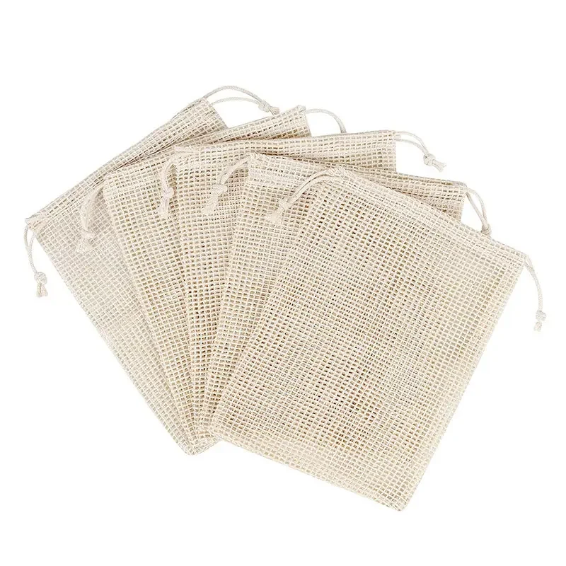 Многоразовая продуктовая сетка Овощная униформа производственная сумка Сетчатая Сумка из овощного хлопка с логотипом