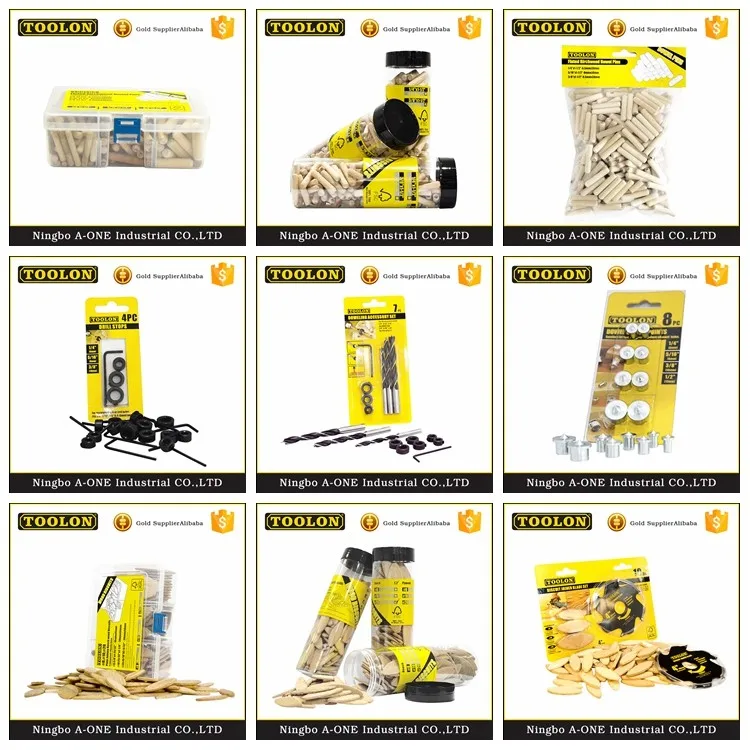 TOOLON Factory Wholesale 36 Pieces Wood Dowel Pins Set With Tenon Center Point Transfer Plug Woodworking Alignment Accessory