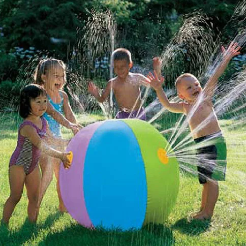 Round Rainbow Ball Amphibious Game Toy Ball Beach Grass Garden Sprinkler Ball