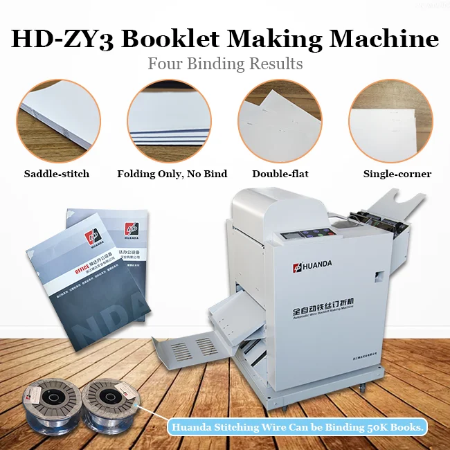 Huanda HD-ZY3 Leaflet Industrial Paper Booklet Making Folding Machine Automatic