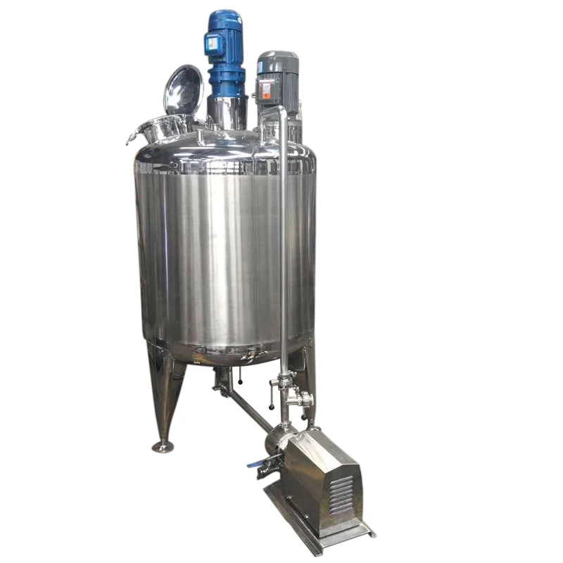 1000L sour cream  high shear mixer tank set with homogenizer pump