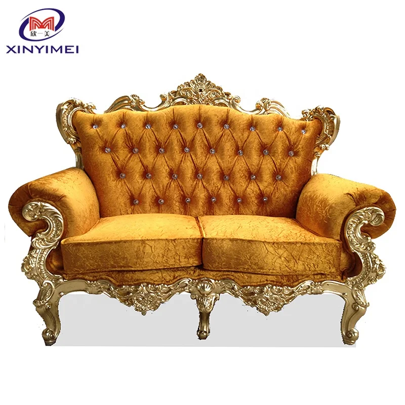 2019  Very popular and hot selling orange velvet sofa