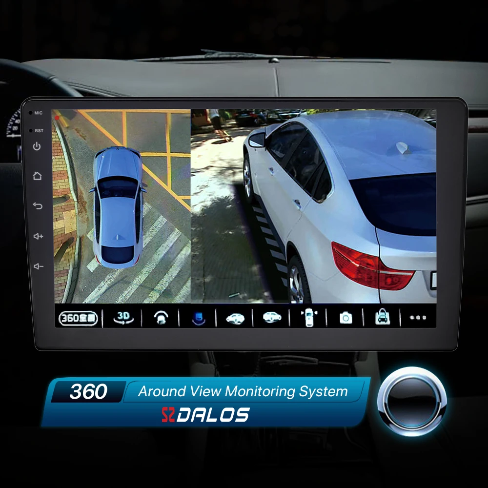 SZDALOS 9 Inch 360 Parking Assist System 3D Model Monition 2+32G FM Android Car Radio