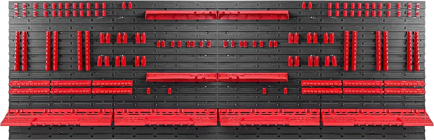 Wall Mount Garage Shelf 2304x780mm Plastic Tool Holder Wall Board With Small Fittings 116 accessories Plastic Pegboard Wall
