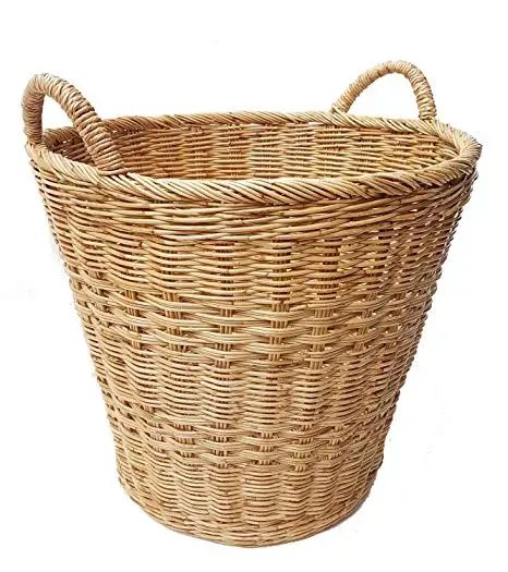 Garden Basket Manufacture Eco Friendly Vintage Laundry Hotel Decoration Pot Planter OEM ODM Garden Giant Rattan Log Basket