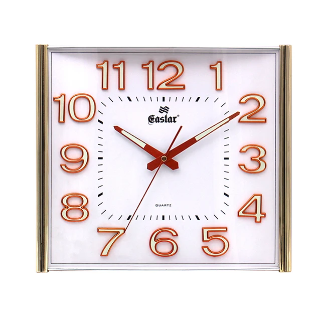 
Creative simple square metal luminous living room mute wall clock 