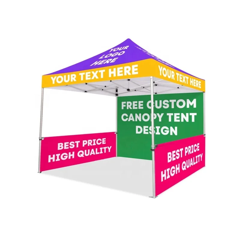 220 продается на заказ 10 'X 10' палатка с полноцветным навесом задние и боковые стены 6 'крышка стола (2) 8' флаги перьями