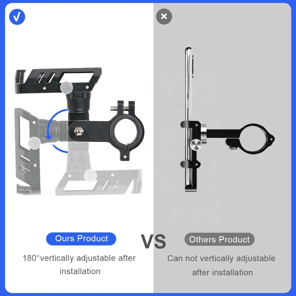 Anti-fall Bicycle Phone Holder Bendable Double Rotation Bike Holder Rack Smart Phone Holder For Bike