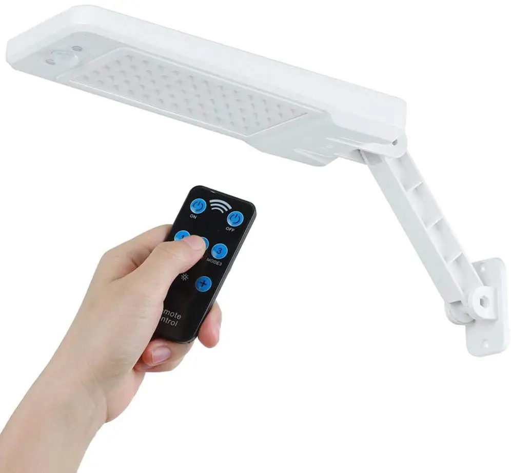Белый цвет тусклый режим PIR 60LED настенный светодиодный светильник на солнечной батарее с регулируемым стержнем