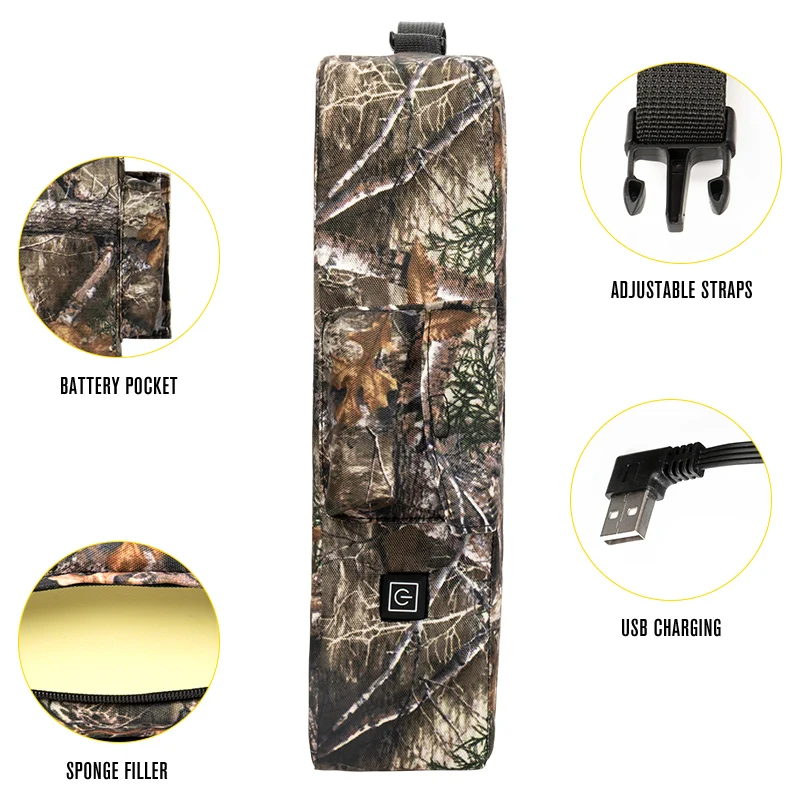 Smart 5V USB Battery electric Powered Waterproof Heated Seat Cushion for Outdoor Picnic and Hunting Carbon Fiber Heating Element