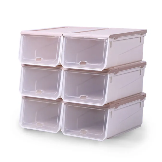 Shoe Side Opening Storage Stackable Men Boxes Extra Large Disassemble The Plastic Box