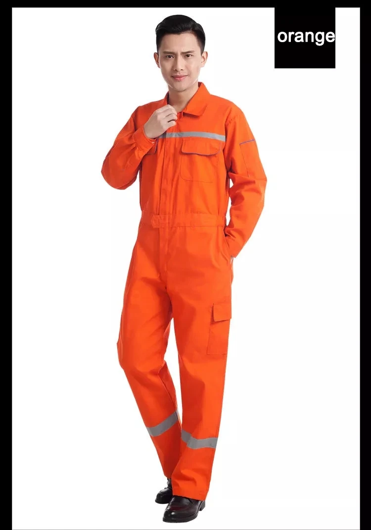 High Reflective Workwear And Work Personalized Work Suits Cotton Coverall With Reflective Tape