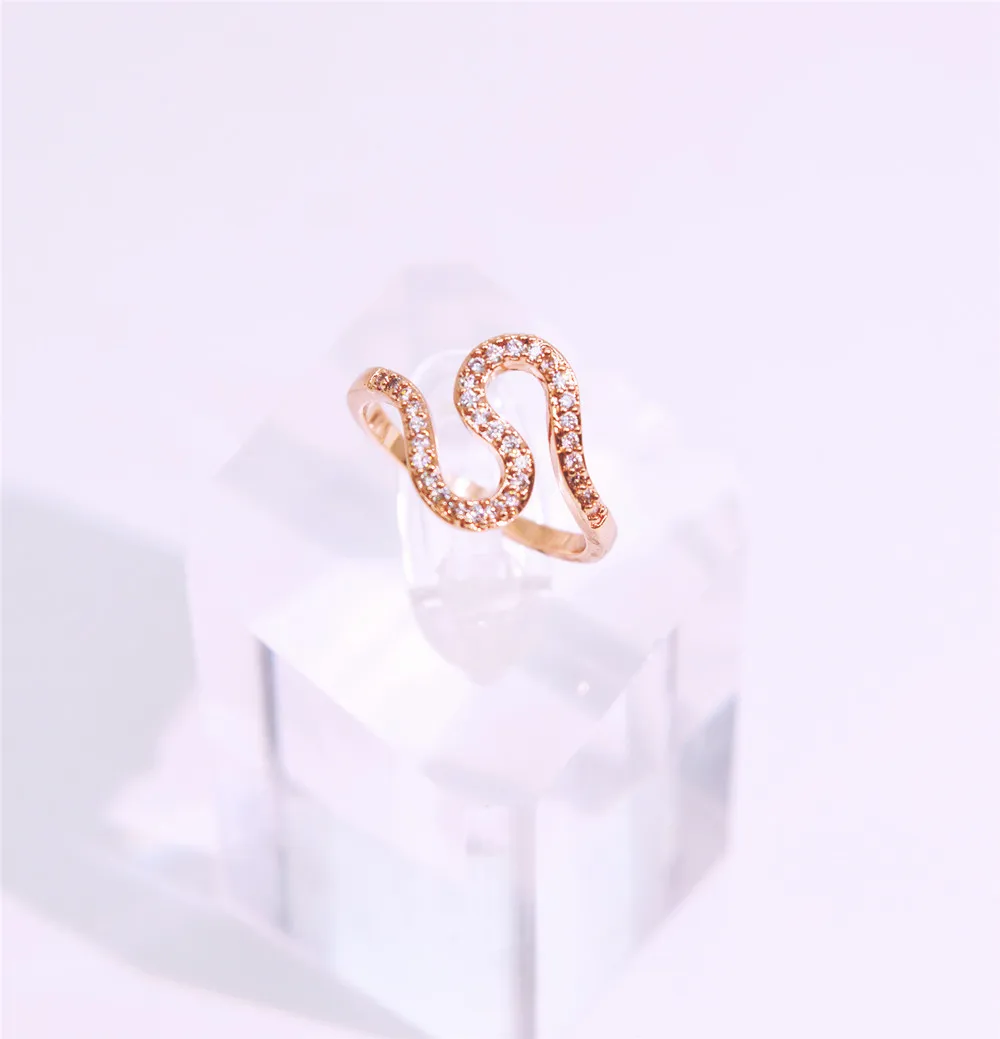 Модное Латунное розовое Золотое кольцо для влюбленных для женщин и мужчин, кольцо с кристаллами для пар, ювелирные изделия, свадебный подарок