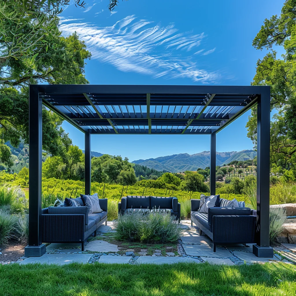 Oem Odm Outdoor Garden Furniture Aluminum Polyester Outdoor Patio Awning 3x4m 4x4m 3x3m