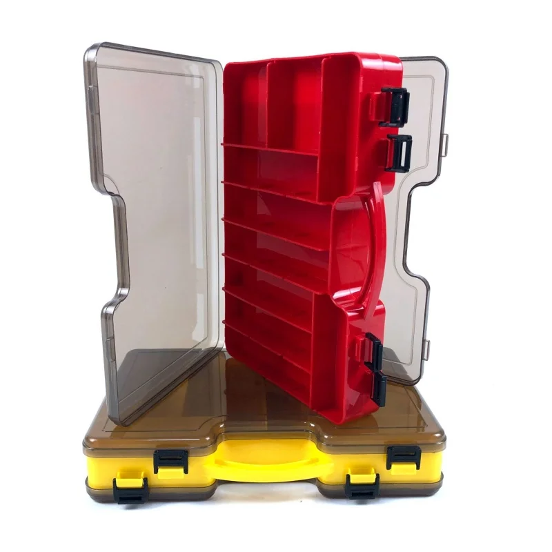 pvc transparent Double-sided Fishing Lure Box durable Fishing Tackle Storage Box Multifunction Hard Plastic double layer