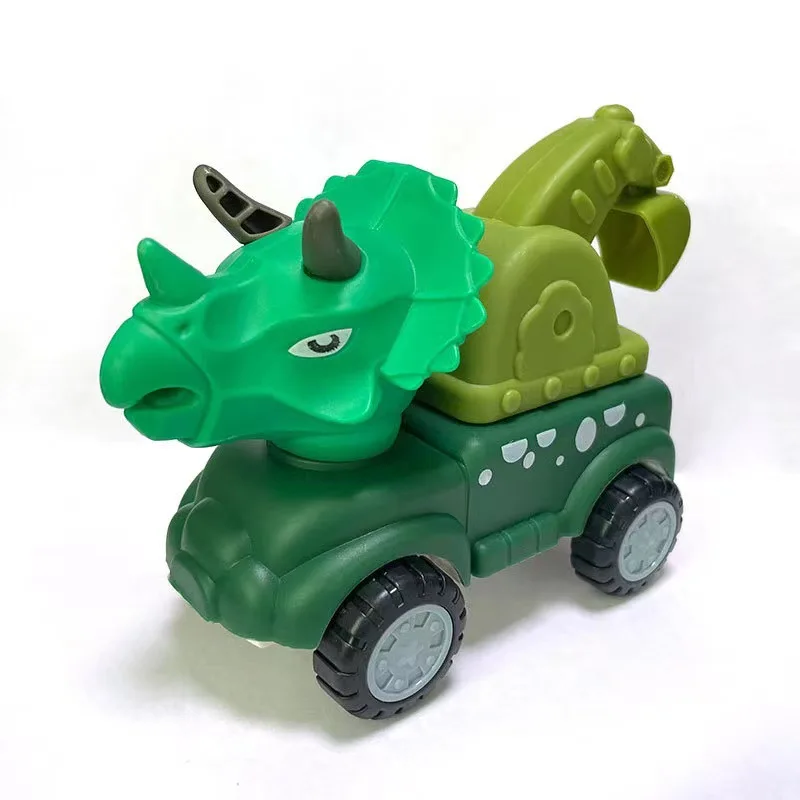 1/6 Hot Selling Market Display Pull Back Dinosaur Toy Friction Truck Car Kid Toy Cars Vehicles Toys with Bidirectional inertia