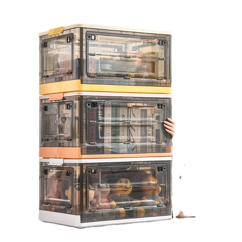 cloth storage box detachable storage container with side drop open door stackable toy organizer books container