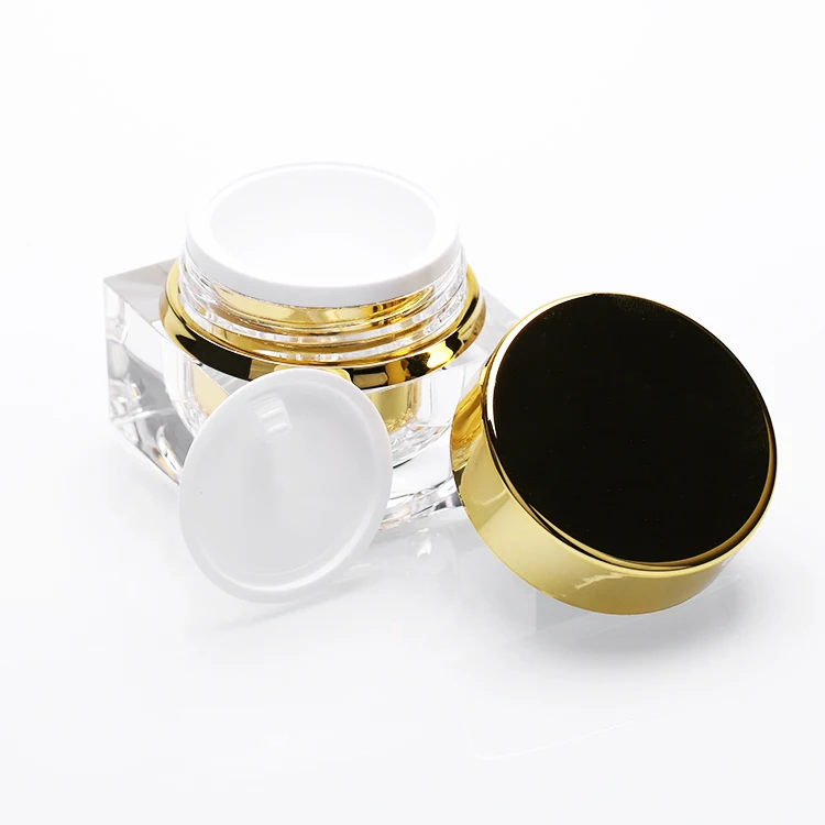 New Products Skin Care Face Cream Container Acrylic Cosmetic Jar Square 5g 10g 15g 30g 50g 15ml 30ml 50ml 80ml 100ml Plastic