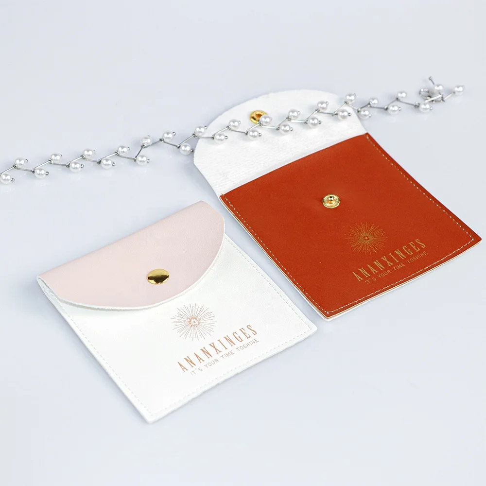 customize jewelry box packaging luxury earrings and necklace leather coin bag wallet pouch purse keychain jewelry leather pouch