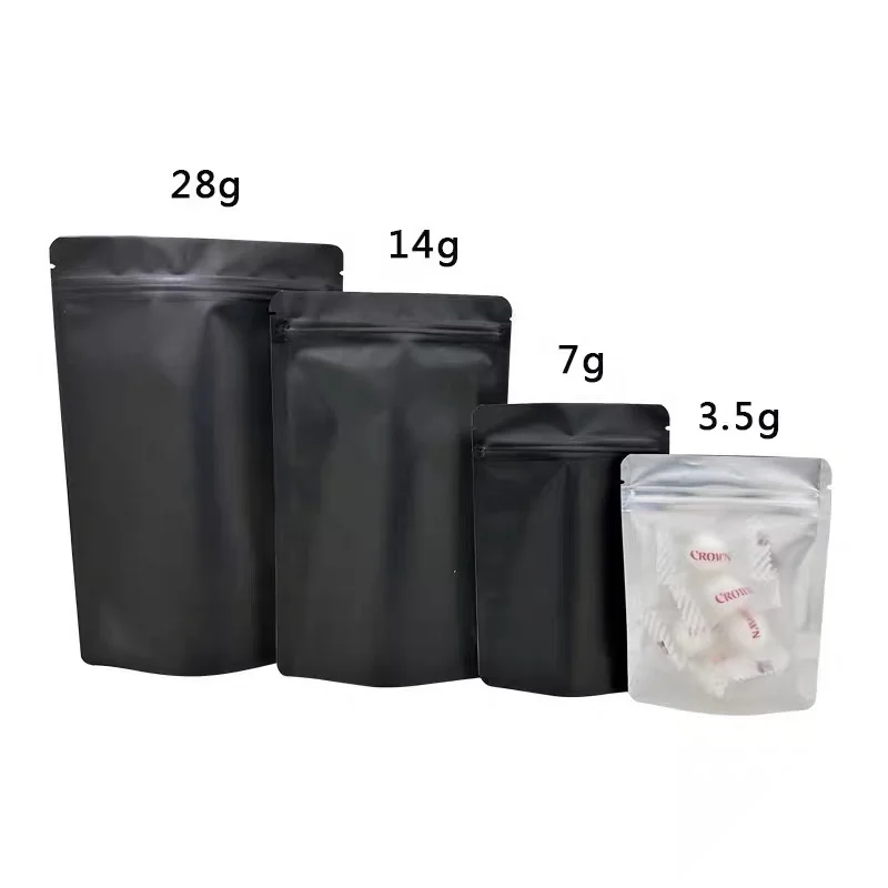 Custom Printed Soft Touch Plastic Packaging 3.5g 1 Gram Cookie Zip Lock Smell Proof Mylar Bags Clear One Side 7.5 X 12