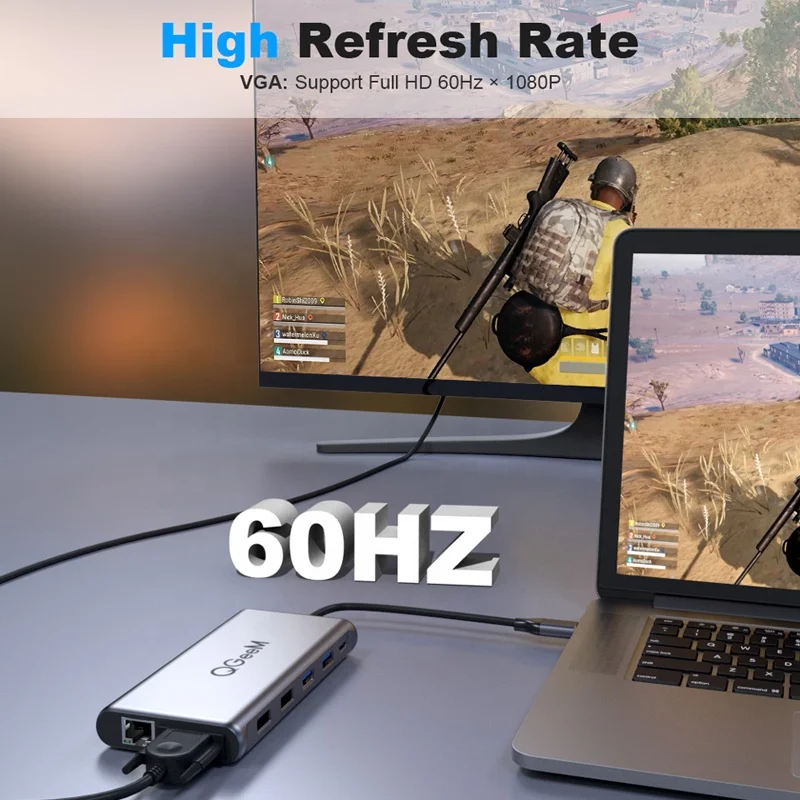 QGeeM 5 Гбит/с Hd-Mi Ethernet 12 в 1 USB C концентратор зарядная док-станция для ноутбука