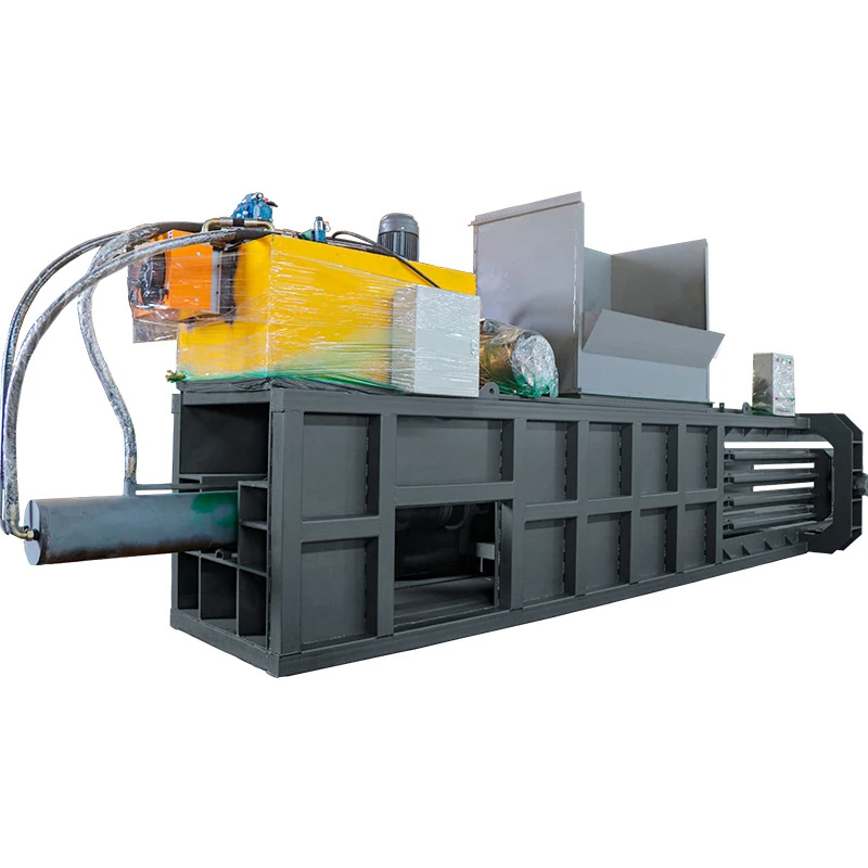 Horizontal waste paper hydraulic baler Semi-automatic compression strapping machine Automatic can garbage bundling machine