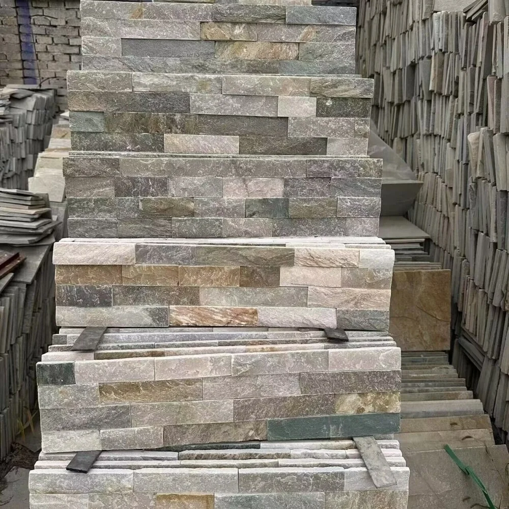 White Quartzite  Mushroom Tile  Ledgestone Stone For Exterior Wall Panels Cladding