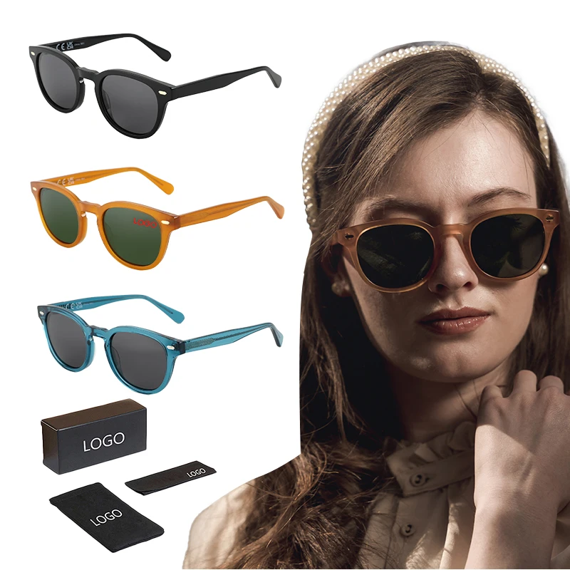 Hot sales Custom Fashion New Fashion Eco Retro Brand Design Sunglasses  Fashion Women bio acetate Sun Glasses Shade for women