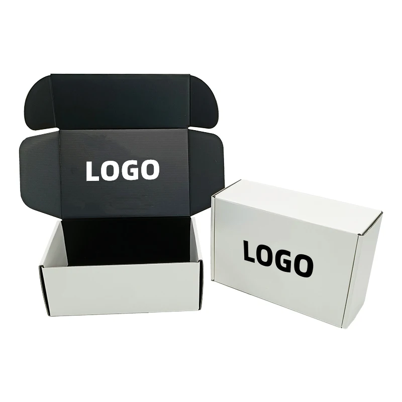 Recyclable custom printed black personalized shipping paper boxes mailing gift packaging cardboard mailer box