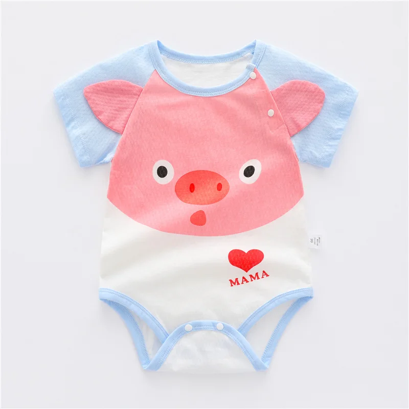 wholesale Baby short sleeved thin summer romper clothing for girls kids bodysuit vintage cotton rompers