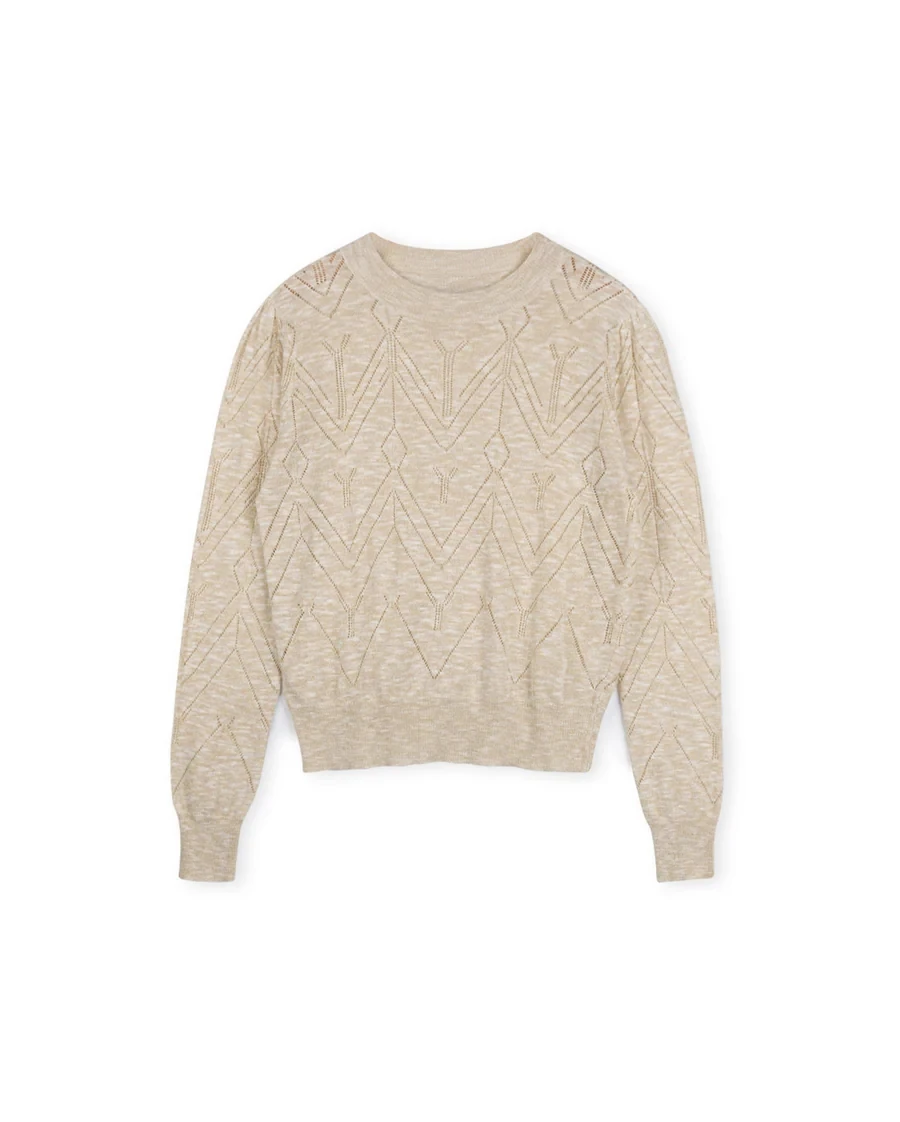 Trending Custom Soft Long Sleeve Sequin Detailed Knitted Pullovers Top Fit Women Sweater Ladies Knit Sweater for Women