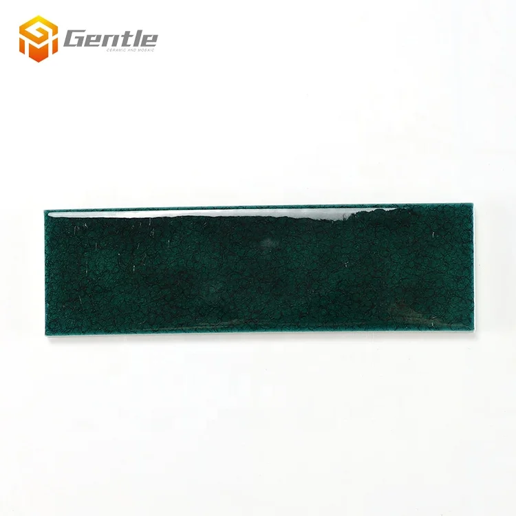 60x200mm high gloss ceramic wall tile for house decoration backsplash Dark green brick rectangle bathroom subway tiles