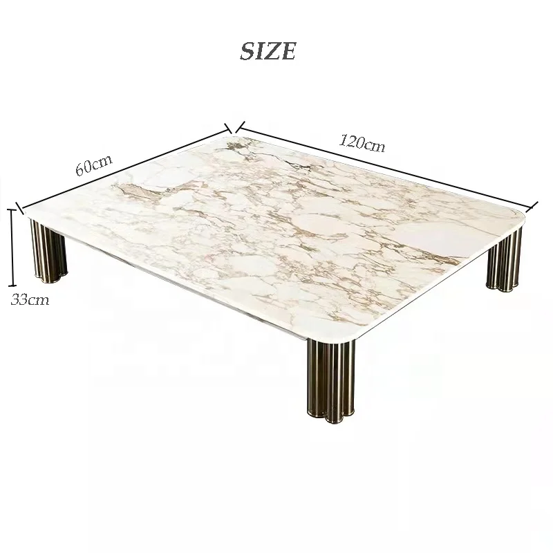 Hotel Furniture Rectangle Couchtisch Italian Modern Coffee Table China Manufacturer Inlay Moroccan Marble Tea Table