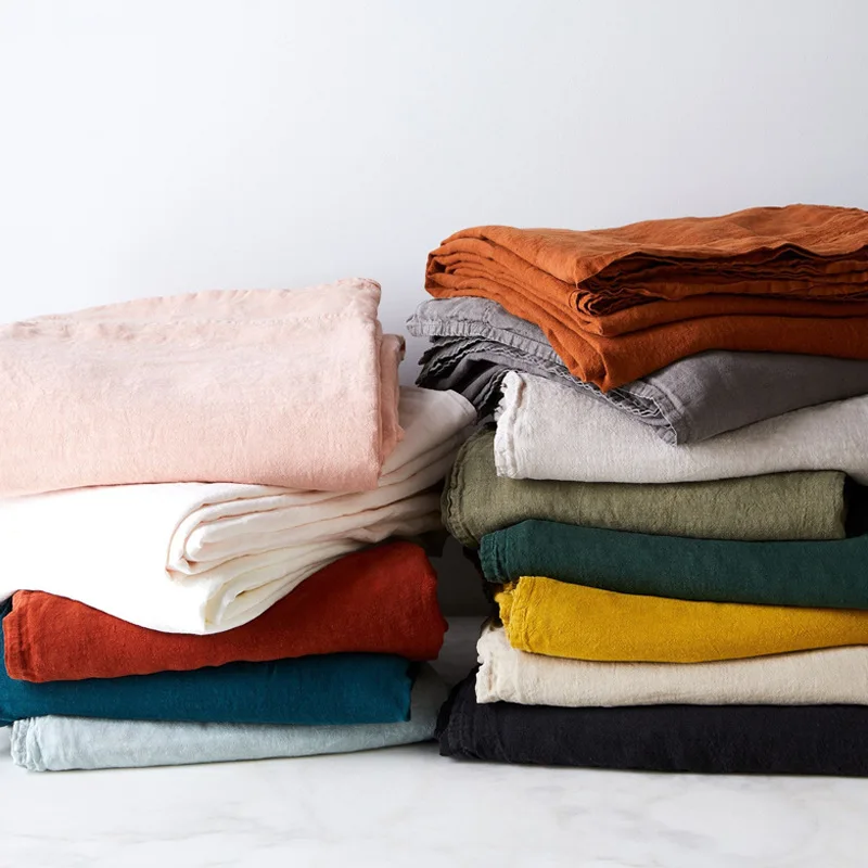 Bedding Flat Sheet 1 Piece 100% Linen Fabric Customize Sizes Support Custom Fitted Sheet Bedding Set Sheet Set