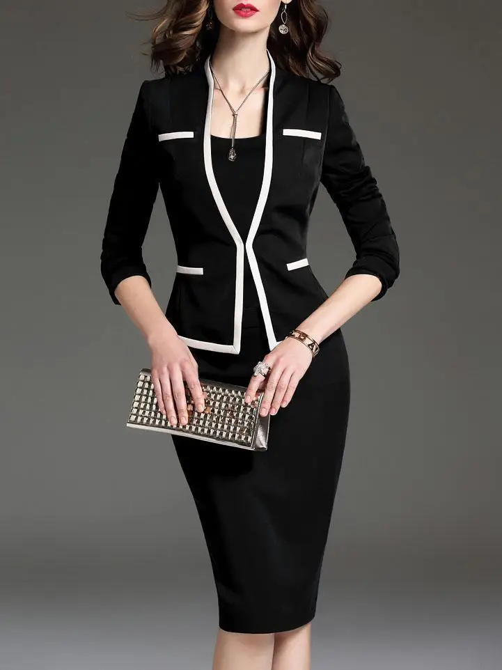 Элегантный осенний комплект из двух предметов CAVD1688 2019, офисная одежда для женщин, женский Блейзер, костюм, производители одежды