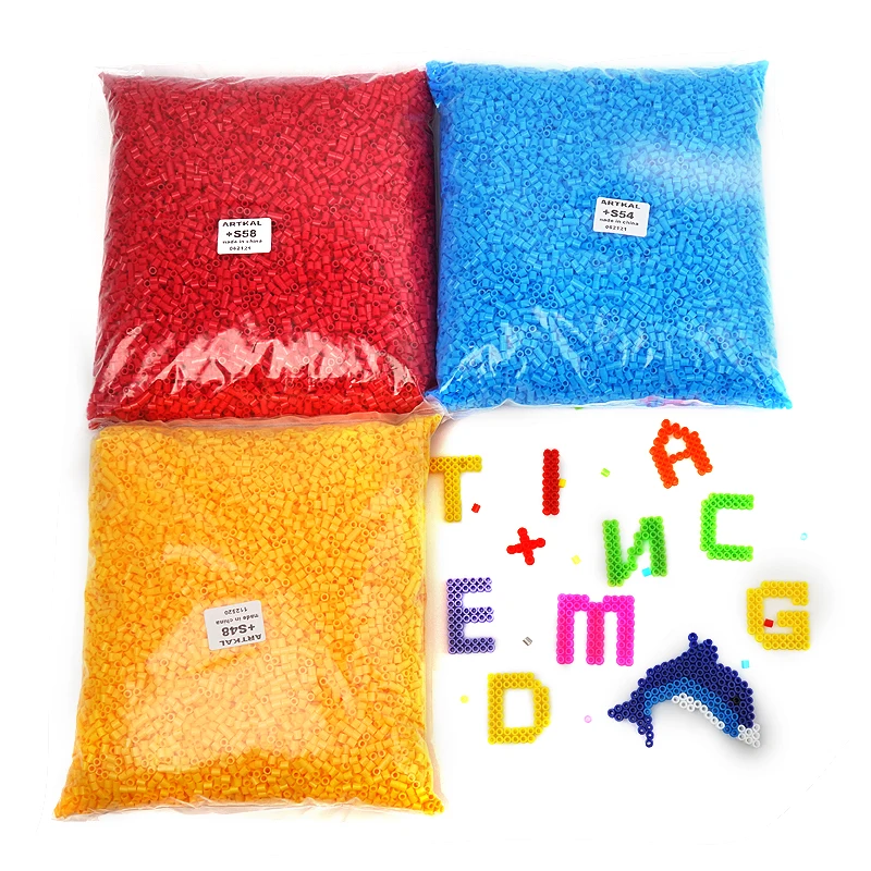 Factory 5mm perler hama beads 206colors 16000beads Non-Toxic plastic ironing beads diy perler beads without pegboard