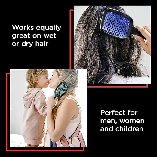 FH i Heat Un Brush Wet & Dry Detangling Hair Comb Custom Logo Nylon and ABS Plastic Handle for Home Salon Travel Use