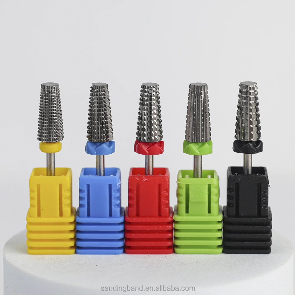 Flat Top Right Hand Use Remove Gel Polish Tungsten Carbide Nail Drill Bits for Salon Manicure