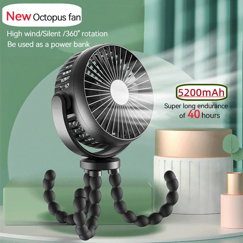 Гибкий портативный мини-Usb-вентилятор для детской коляски