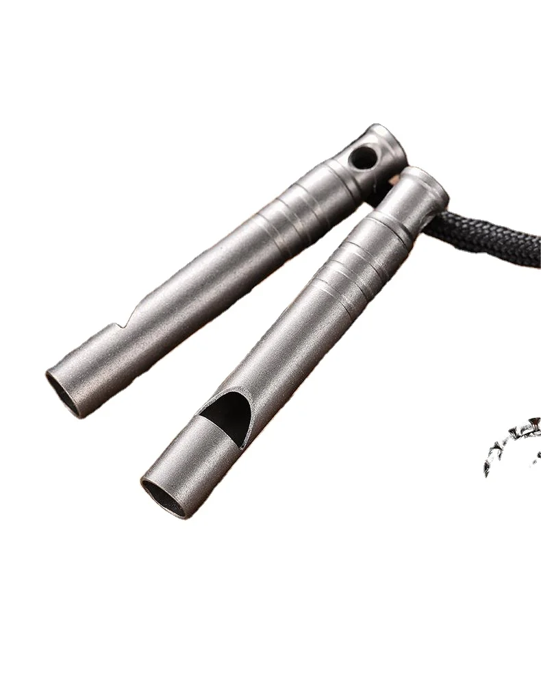 BST-TI Titanium alloy single tube blast whistle outdoor high decibel camping picnic training EDC gadget titanium outdoor whistle
