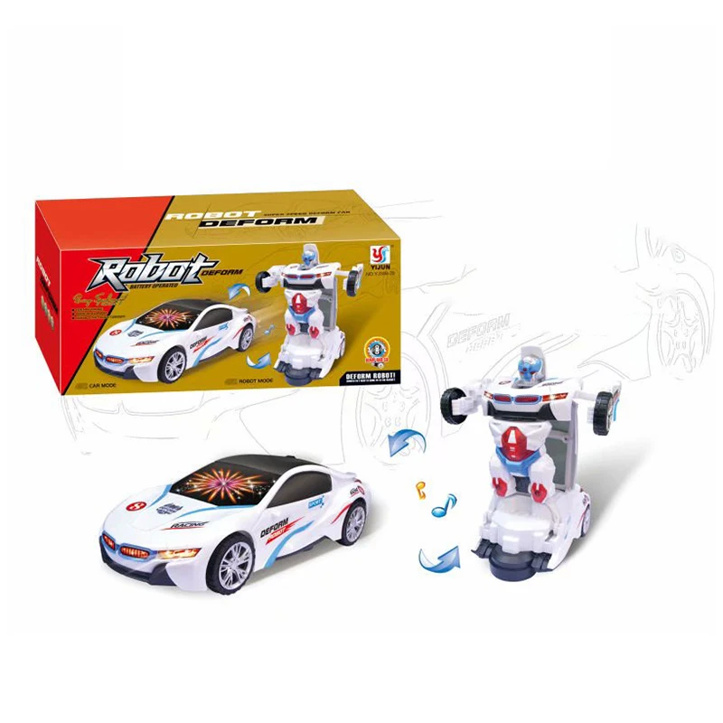 Wholesale Hot Selling Children Small Electric Automatic Deformation Car Toys Variante Cars Toy With Light And Music
