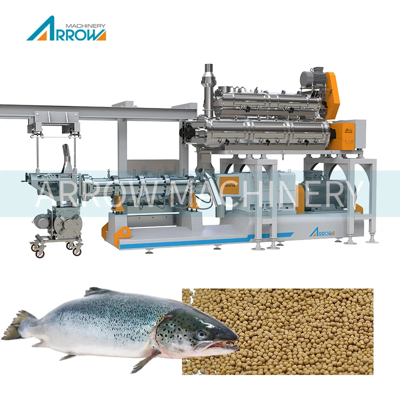 Large Capacity Wet Type Floating Fish Feed Extruder Plant Aquarium Fish Food Processing Machine