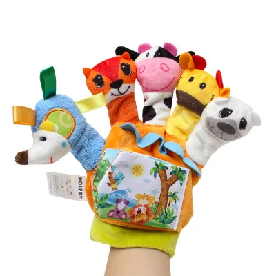 
Hand finger plush puppets glove Animal children early education toys 