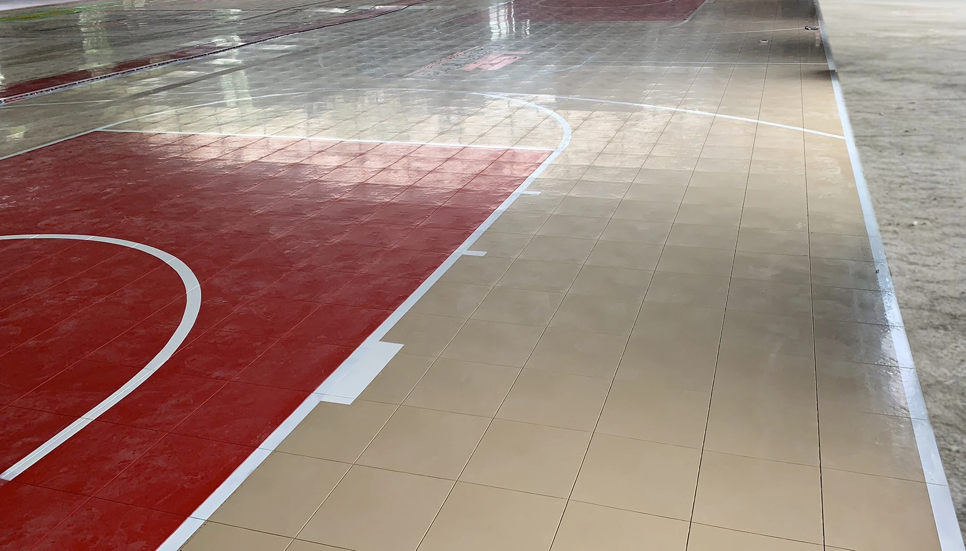 ZSFloor indoor tiles basketball court wood flooring with 6 years warranty and painting lines services