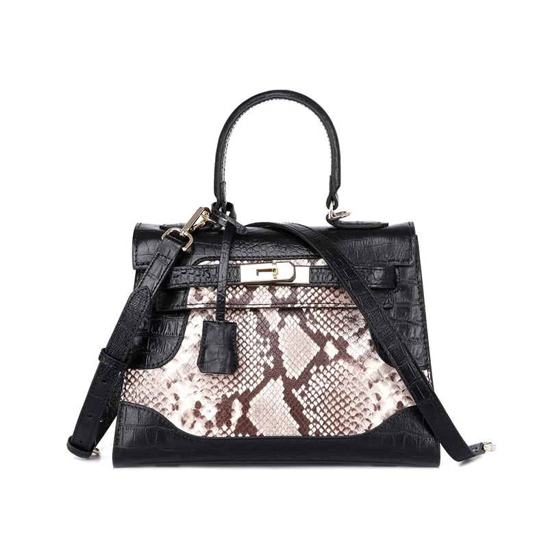 custom crocodile snake skin print leather ladies python snakeskin brand hand bags women handbags purse