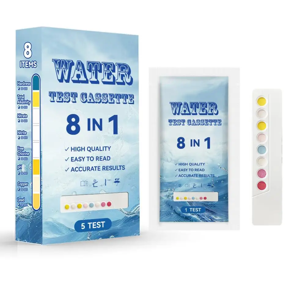 8 in 1 Water Test Cassette Water Analysis Test Kits for Drinking Tap&Well Water