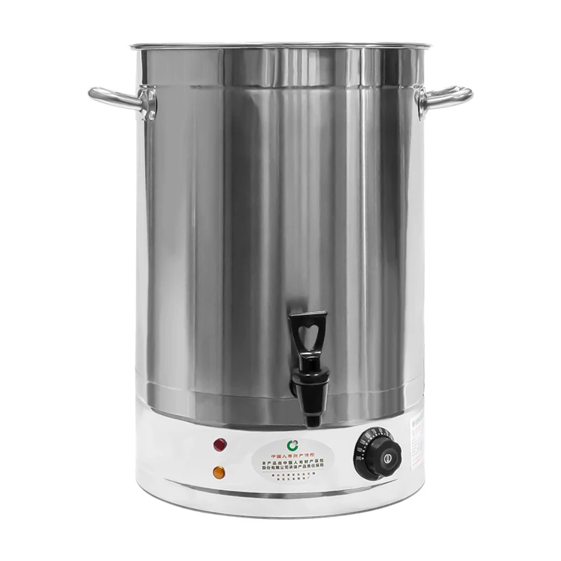 Commercial Water Urn Big Capacity Electric Heating Insulated Hot Water Bucket Stainless Steel Water Boiler With Dispenser