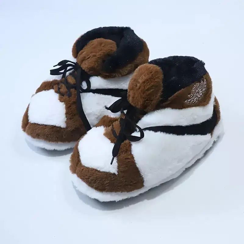 Factory Price Comfortable Sports Winter Plush Shoes Fuzzy Slippers Indoor Winter Home Sneaker Slippers