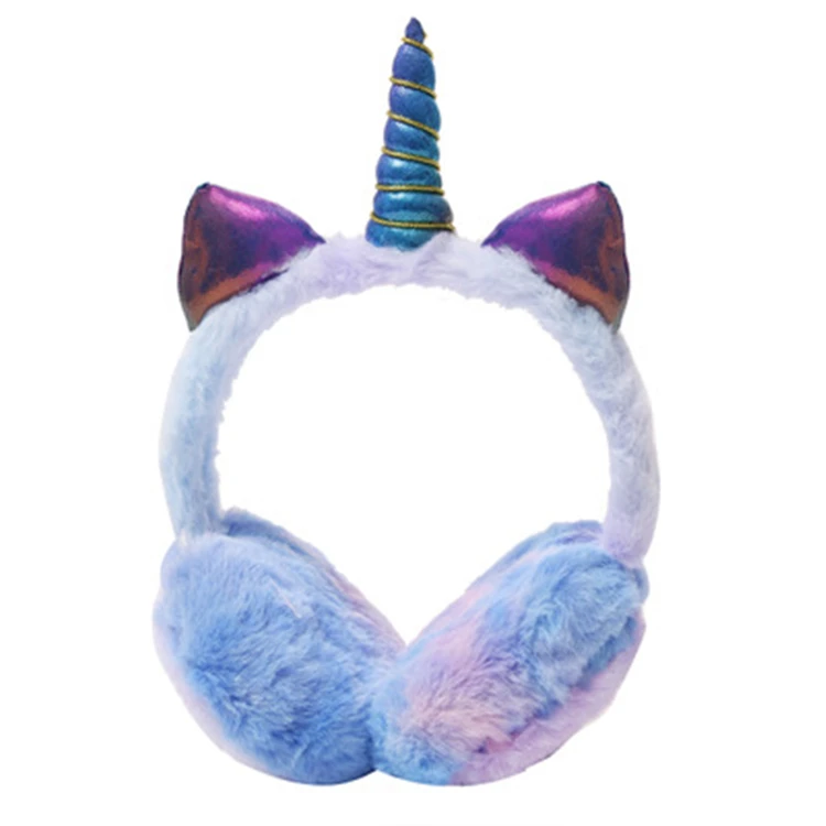 Новинка 2020, зимняя накидка для ушей в виде единорога, Детская накидка для кошачьих ушей, Симпатичная плюшевая теплая накидка для ушей