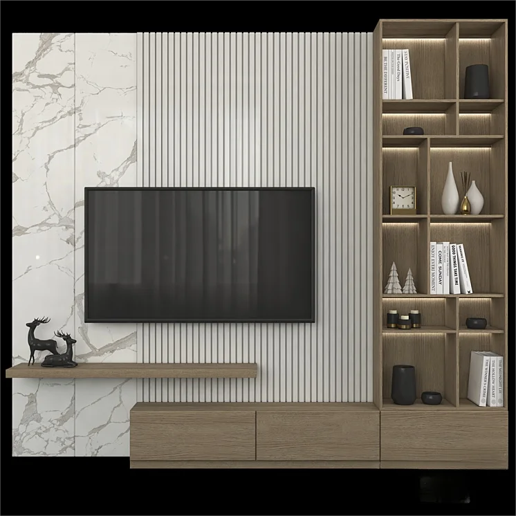 KEJIA Modern Design Living Room Cabinet Furniture Small Home Usage Wood MDF Wall Unit TV Cabinets With Drawer